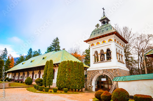 Sinaia Monastery on Prahova Valley, Sinaia, Carpathian Mountains, Romania.