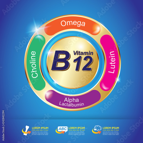 Kids Omega Calcium and Vitamin - Concept Logo Gold Kids