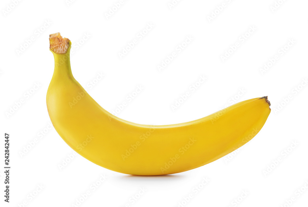 Ripe banana on white background