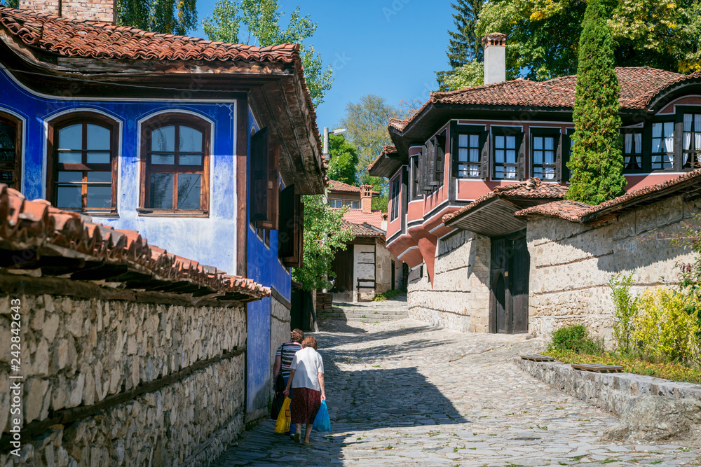 The street in Koprivshtitsa town,  Bulgaria - obrazy, fototapety, plakaty 