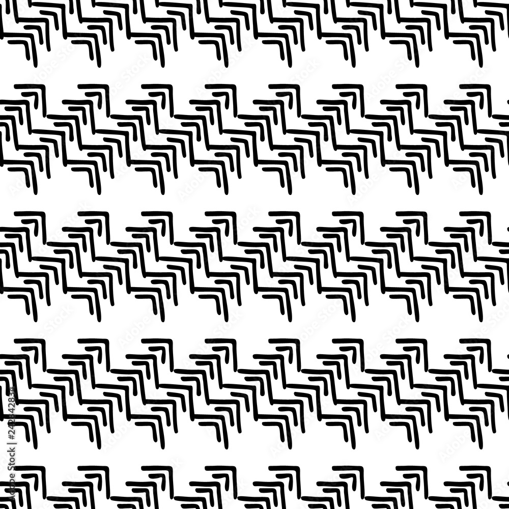 Black and White Seamless Ethnic Pattern. Tribal Black and White Seamless Ethnic Pattern. Tribal