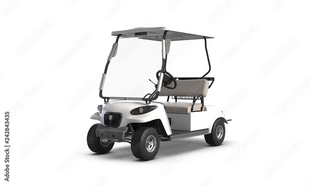 3D render of Golf cart isolated on white background 3D render of Golf cart isolated on white background