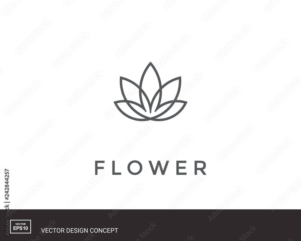 Abstract flower logo design. Creative lotus symbol Abstract flower logo design. Creative lotus symbol
