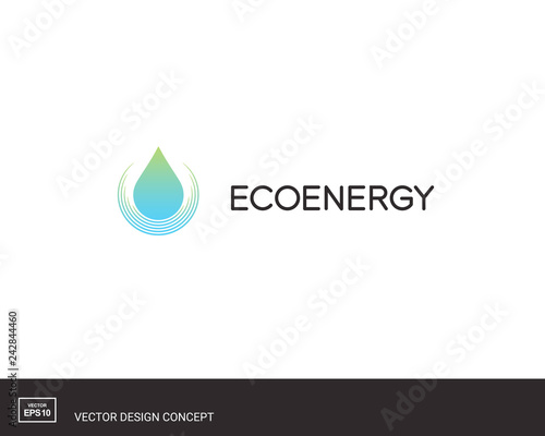 Water Drop emblem. Modern logo template.