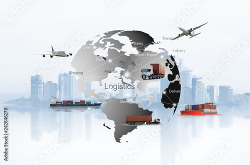 Transportation, import-export, logistic, shipping business management