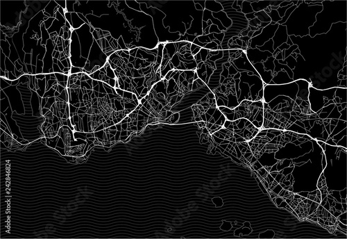 Dark area map of Istanbul, Turkey