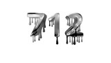 silver dripping number 712 with white background