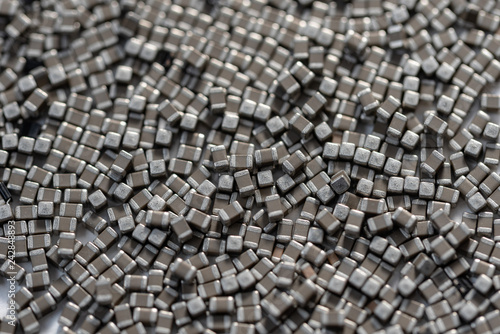 Billede på lærred Electronic components, Lots of chip ceramic capacitor