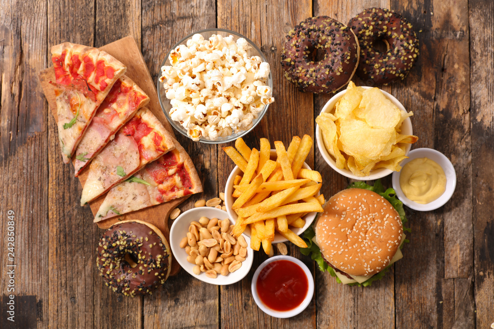 Fototapeta premium assorted fast food, junk food