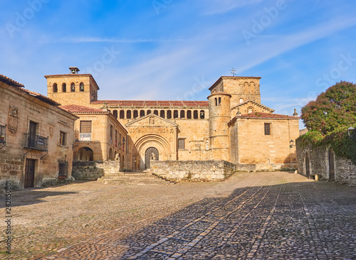 The collegiate church of Santa Juliana of Santillana del Mar  cantabria  Spain.Important Romanic building  declared in 1989  National monument of Spain.