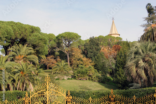 Giardino botanico arboreo con cancellata liberty photo