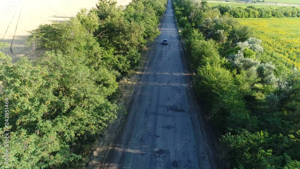 Flying over the old highway Flying over the old highway