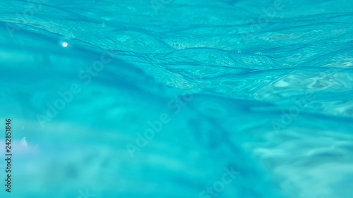 blue water in swimming pool