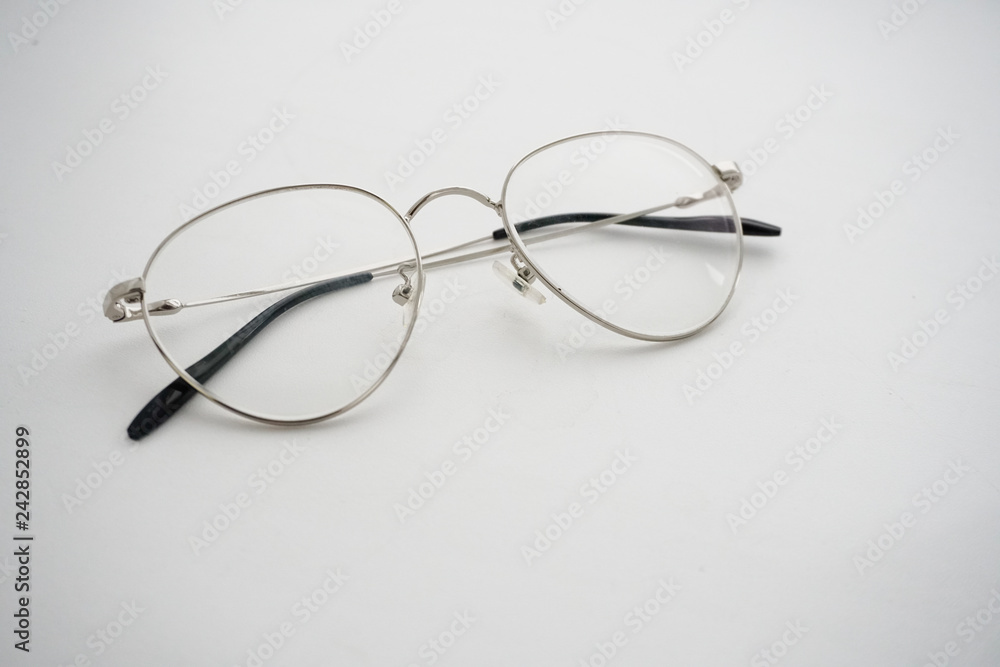 women's silver glasses isolated on white background women's silver glasses isolated on white background