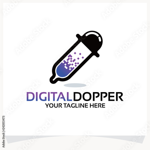 Digital Dropper Logo Template Design Vector Inspiration. Icon Design