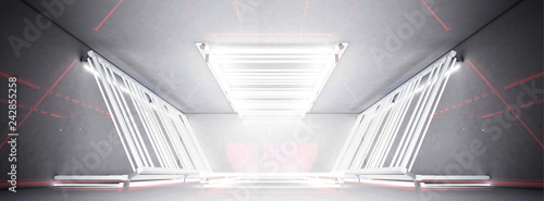 White neon lamps in a light...