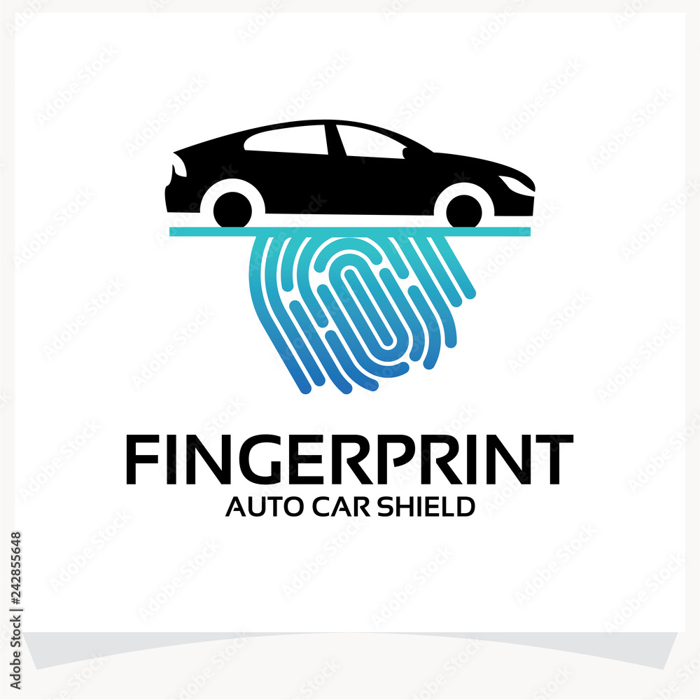 Finger Print Auto Car Logo Template Design Vector Inspiration. Icon Design