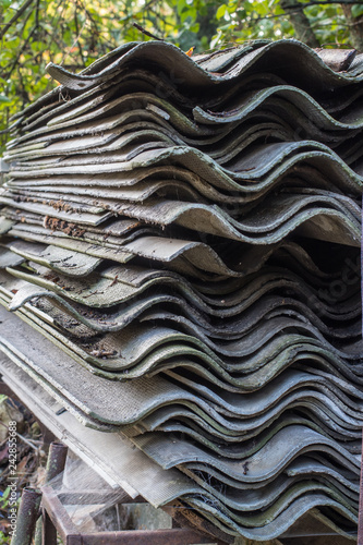 old roof covering.