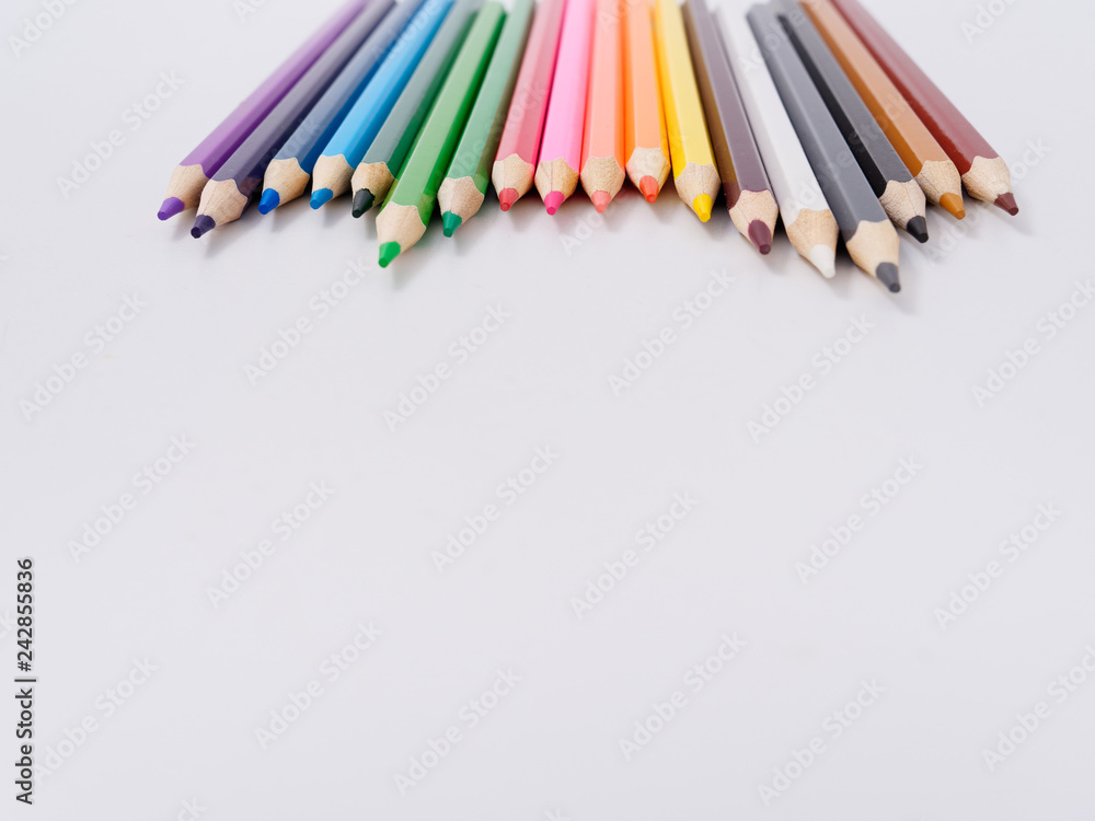 colored pencils sharpened on a white background. colored pencils sharpened on a white background.