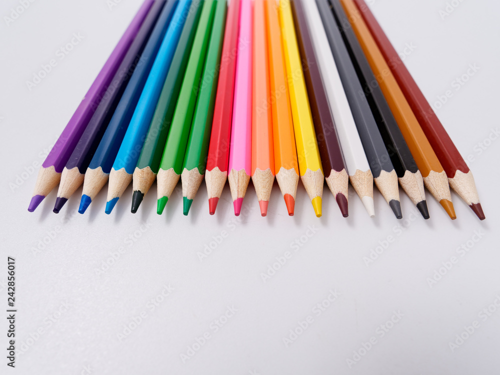 colored pencils sharpened on a white background. colored pencils sharpened on a white background.