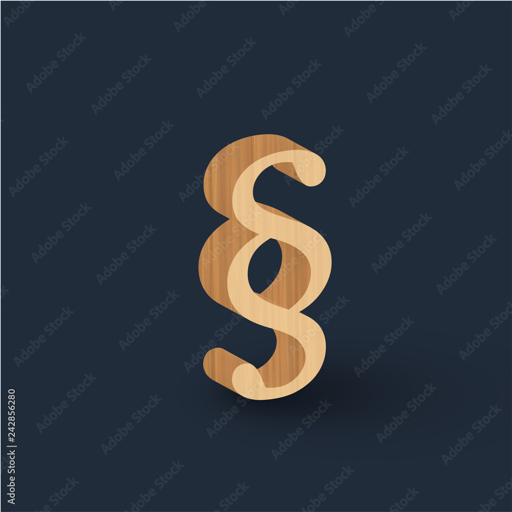 3D wood font character, vector 3D wood font character, vector