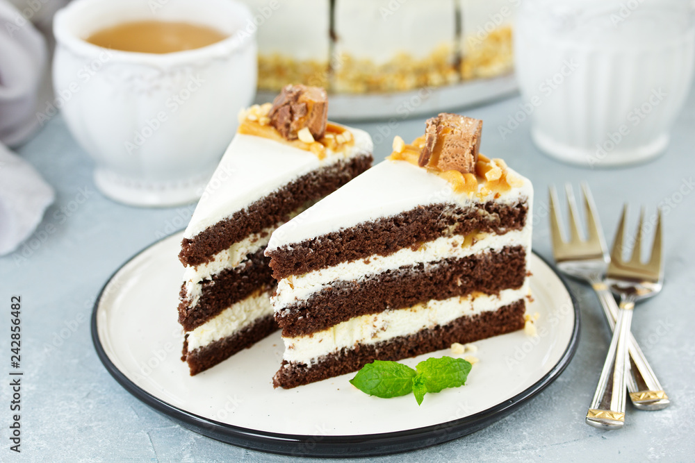 Chocolate cake. selective focus. Chocolate cake. selective focus.
