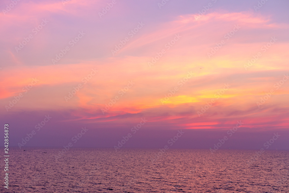 Colorful sky and ocean during sunset