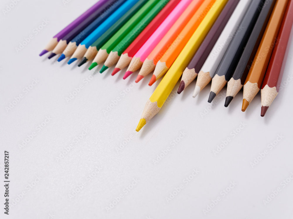 colored pencils sharpened on a white background. colored pencils sharpened on a white background.
