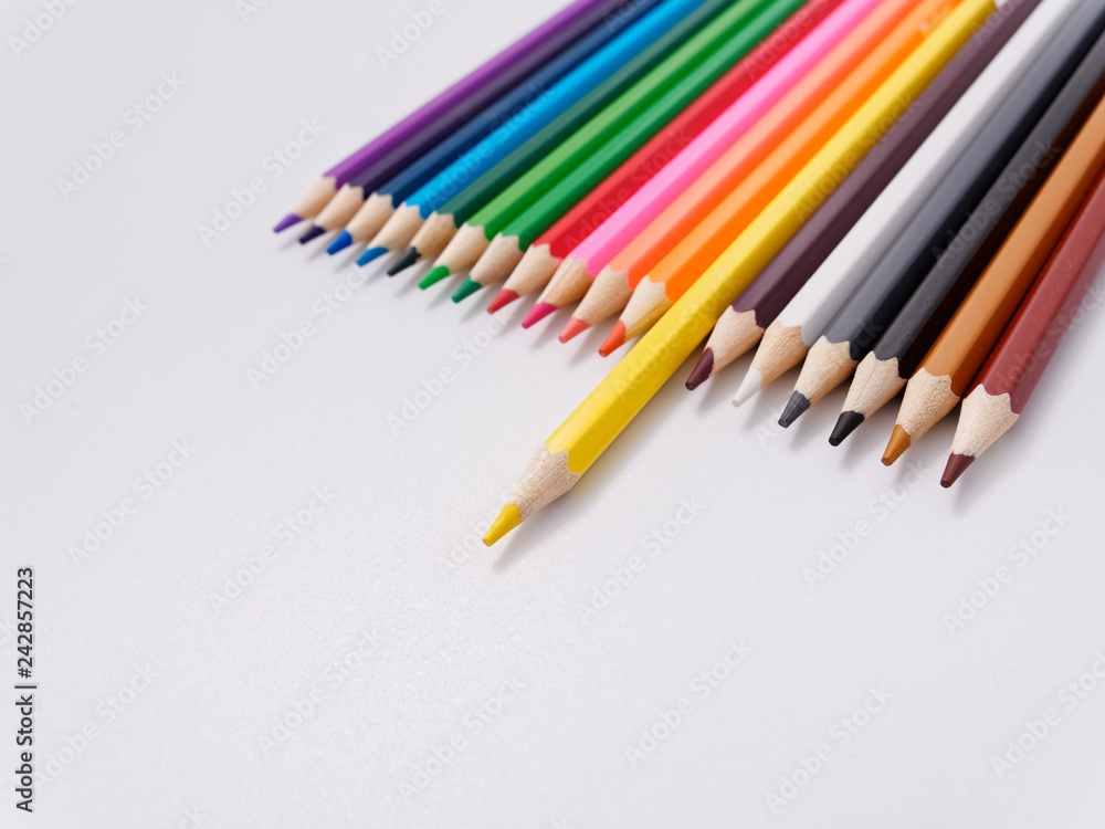 colored pencils sharpened on a white background. colored pencils sharpened on a white background.