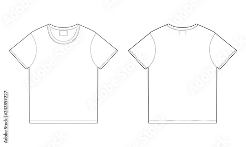 T-shirt design template. Front and back vector.