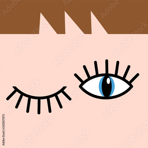 Eye doodles hand drawing. Open and winking eyes. Stock vector illustration © pukach2012
