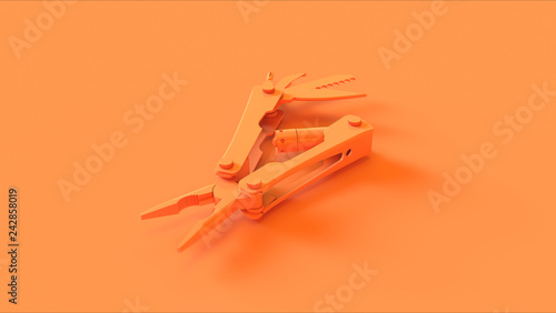Orange Multi tool 3d illustration 3d render photo