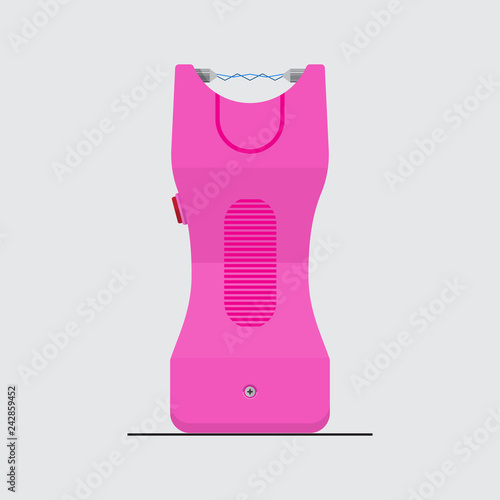 Slika na platnu Pink stun gun icon vector flat design.