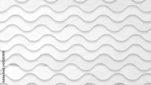 Abstract white grey wavy corporate background