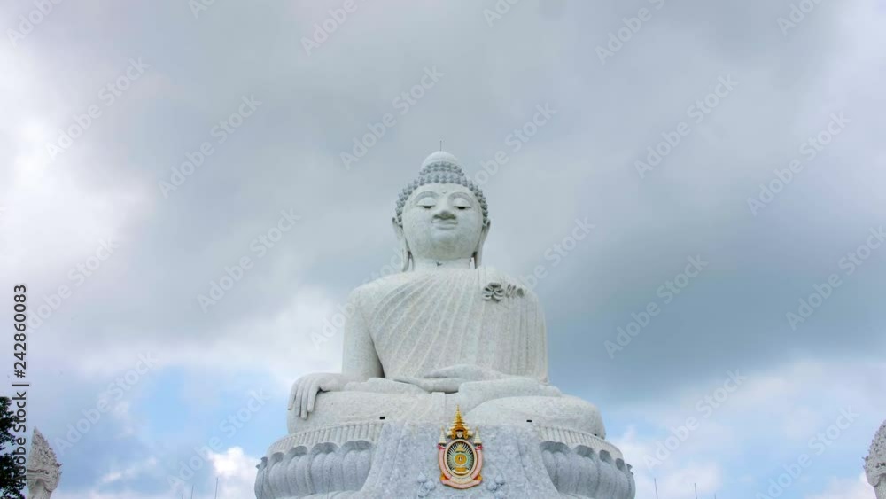 White Bid Buddha Phuket Thailand 4k Visual Resource 