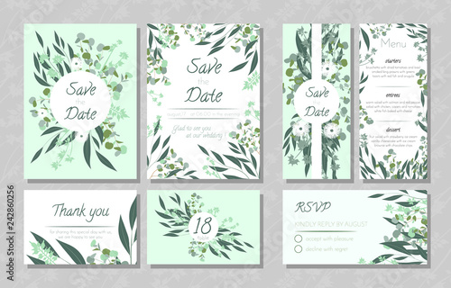 Wedding Cards with Eucalyptus. © ingara