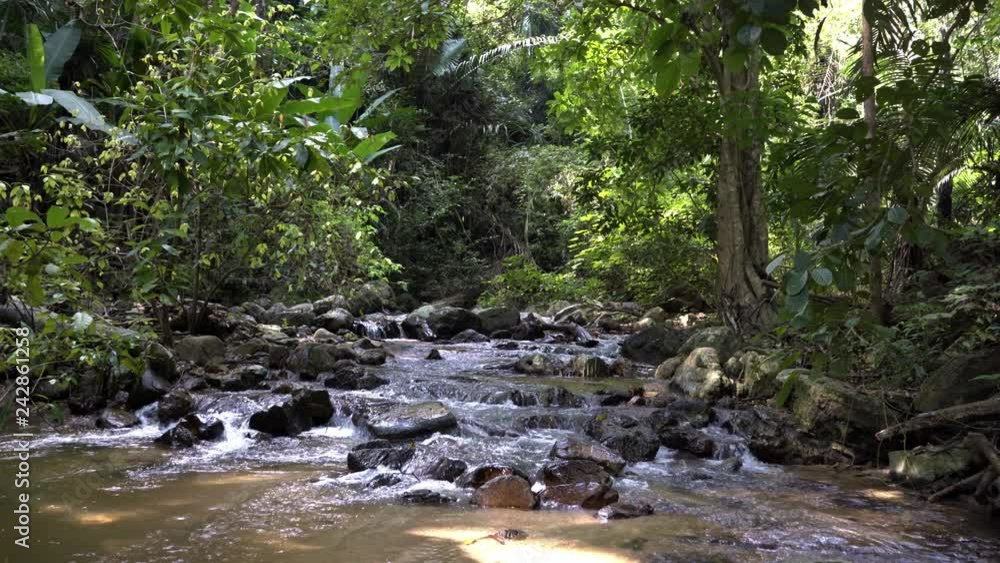 Beautiful waterfall with sunlight in jungle. Beautiful waterfall with sunlight in jungle.