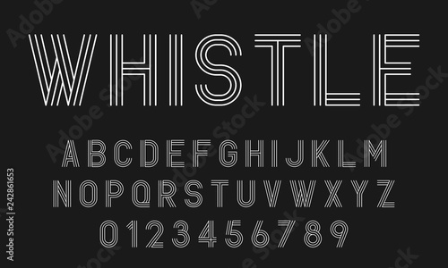 Set of alphabets fonts letters and numbers modern abstract design with lines vector illustration