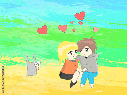 Vector illustration of people in love