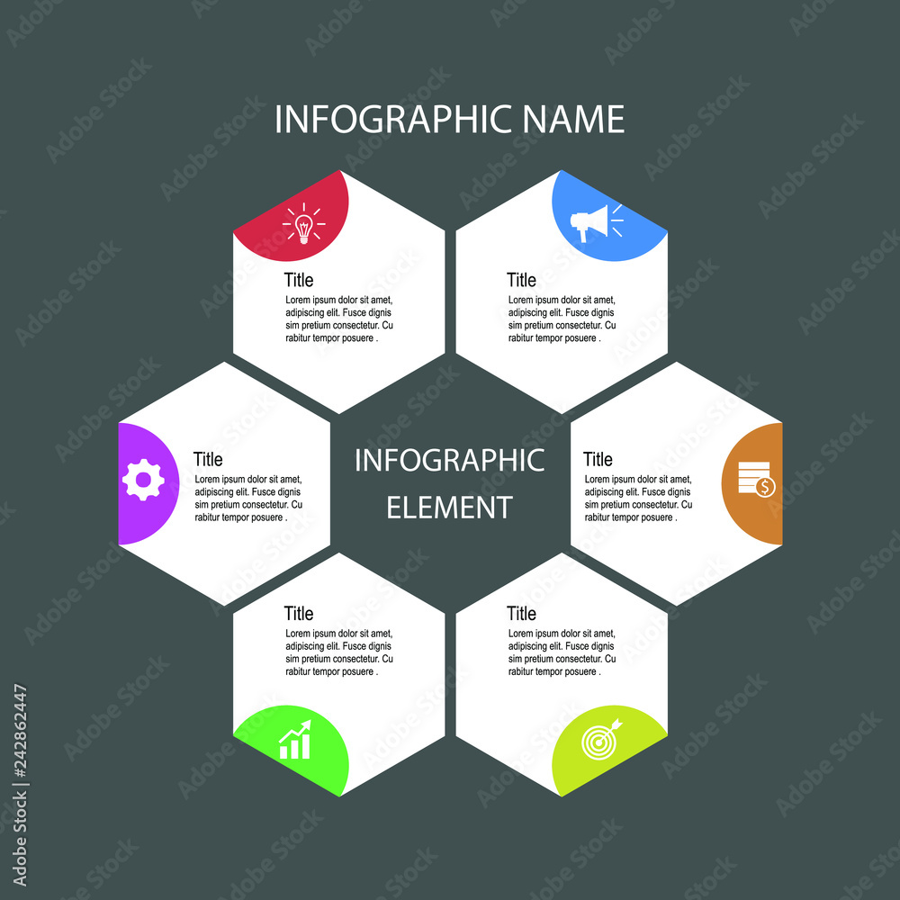 Hexagon style infographic Hexagon style infographic
