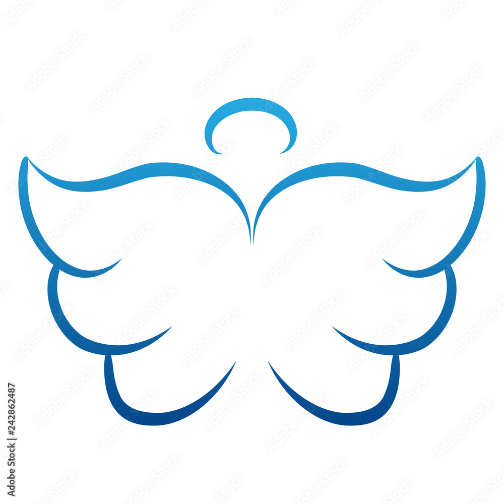 Angel wings drawing vector illustration. Winged angelic tattoo icons. Wing feather with halo, artistic artwork sketch Angel wings drawing vector illustration. Winged angelic tattoo icons. Wing feather with halo, artistic artwork sketch