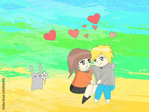 Vector illustration of people in love