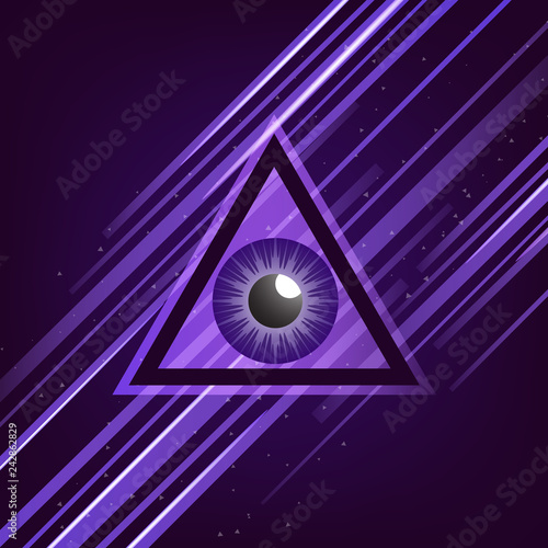 The symbol of the all-seeing eye of God. Modern creative design. Vector illustration.