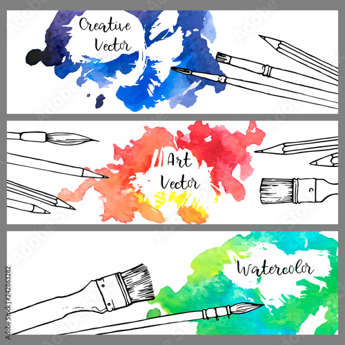 background with art materials