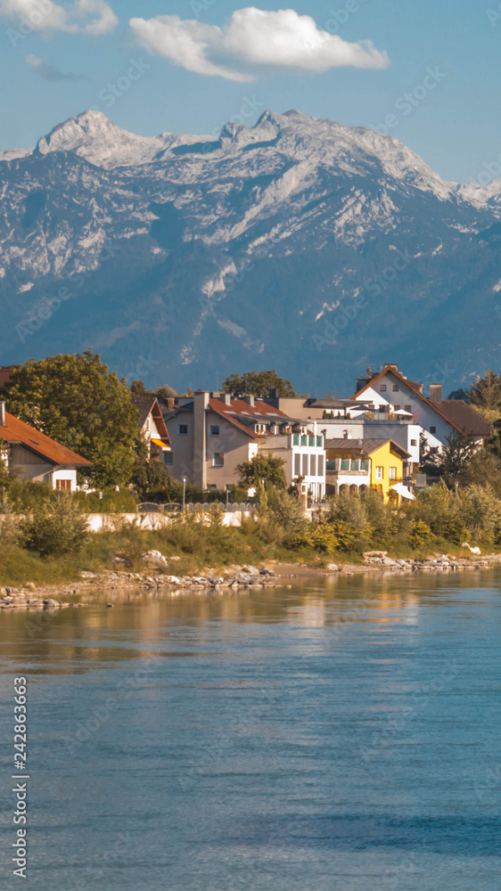 Smartphone HD wallpaper of beautiful alpine view at Hallein - Salzburg - Austria