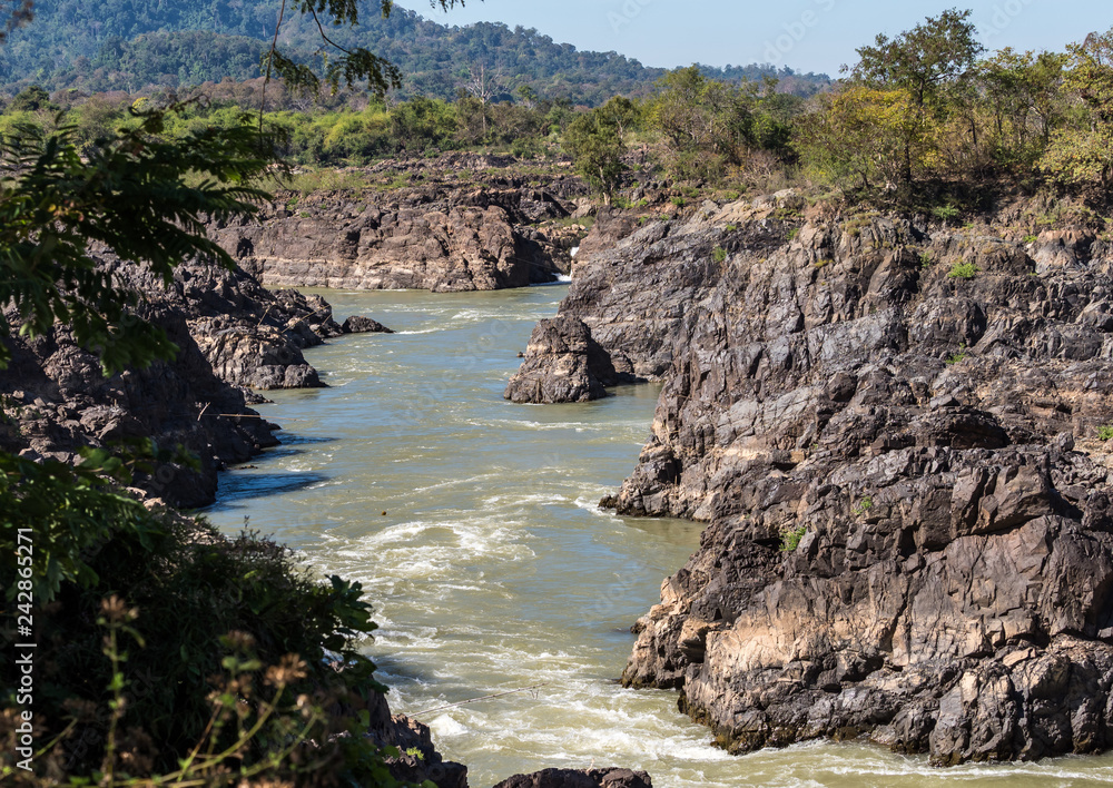 Laos  - Nakasong - die 4000 Inseln - Liphi Wasserfälle (Somphamit)