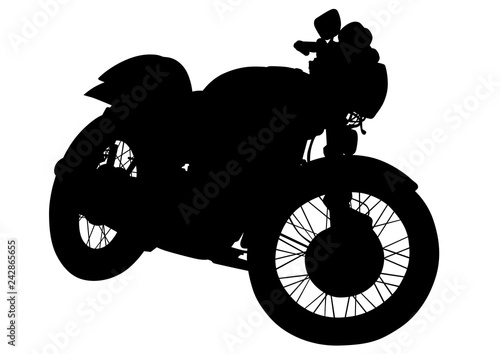 Retro motorcycle one white background