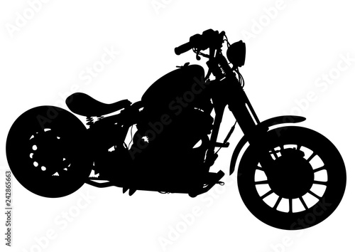 Retro motorcycle one white background