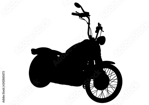 Retro motorcycle one white background