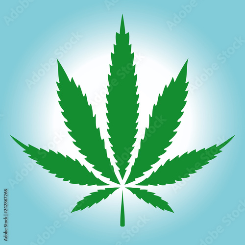 Cannabis green Leaf in Vintage Style